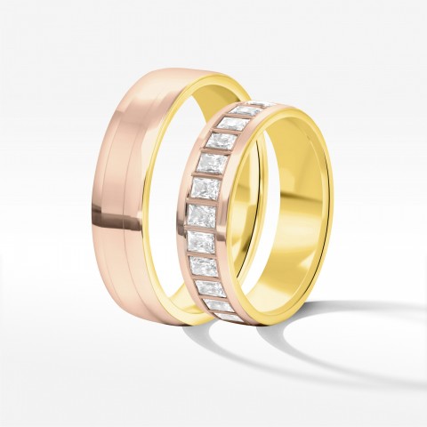 Obrączki ślubne z dwukolorowego złota 5.5mm