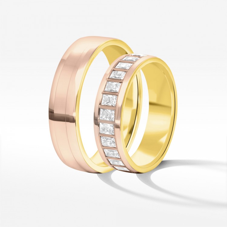 Obrączki ślubne z dwukolorowego złota 5.5mm