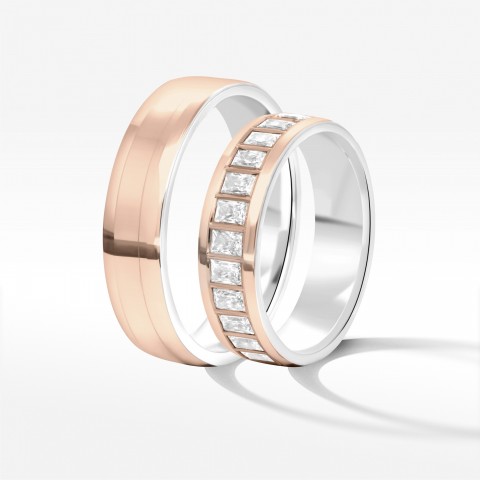 Obrączki ślubne z dwukolorowego złota 5.5mm