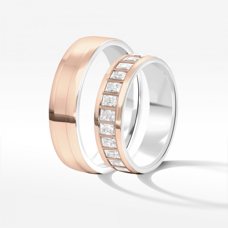 Obrączki ślubne z dwukolorowego złota 5.5mm