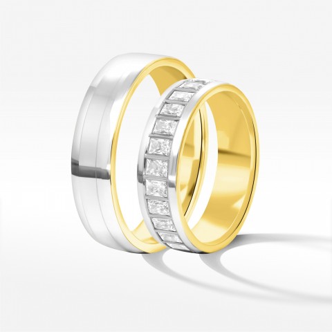 Obrączki ślubne z dwukolorowego złota 5.5mm