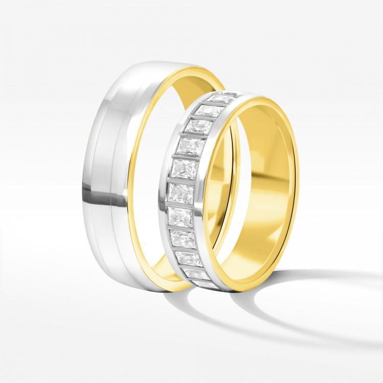 Obrączki ślubne z dwukolorowego złota 5.5mm