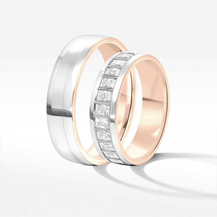 Obrączki ślubne z dwukolorowego złota 5.5mm