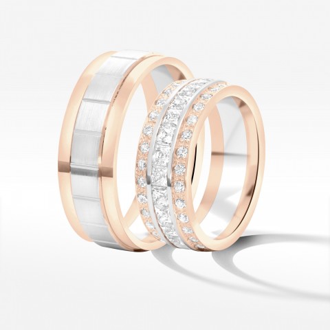 Obrączki ślubne z dwukolorowego złota 7.5mm