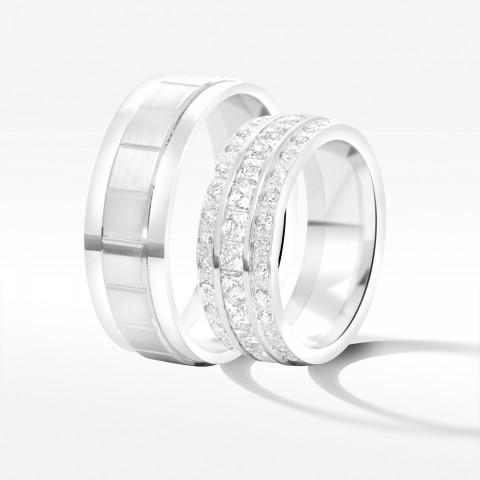 Obrączki ślubne z białego złota 7.5mm