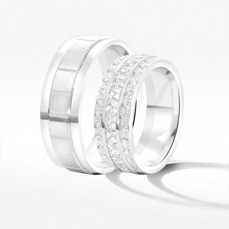Obrączki ślubne z białego złota 7.5mm