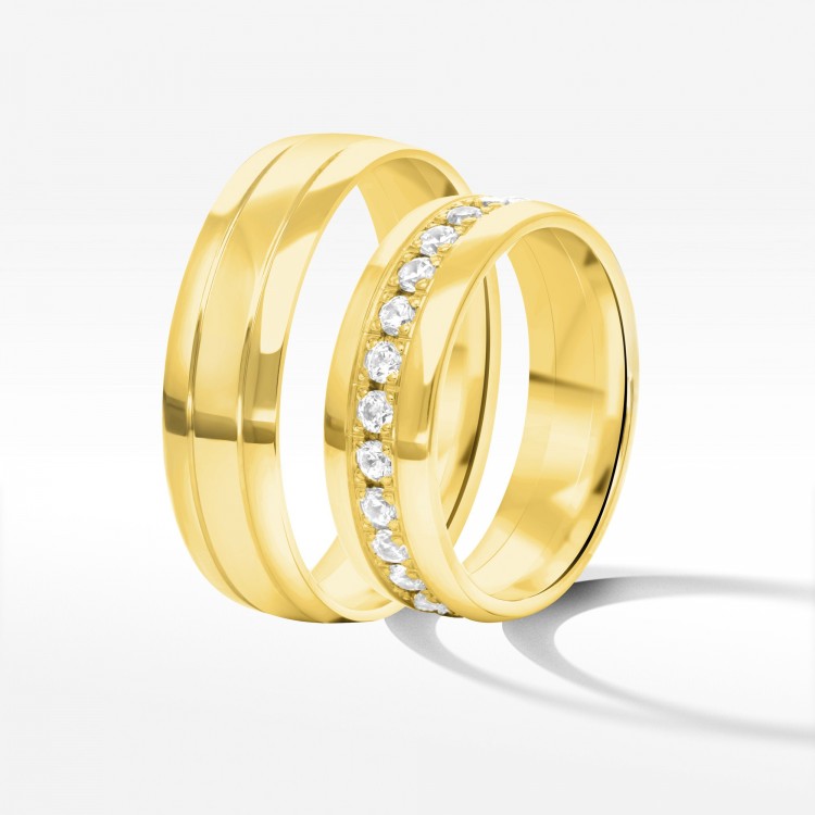 Obrączki ślubne z żółtego złota 6mm