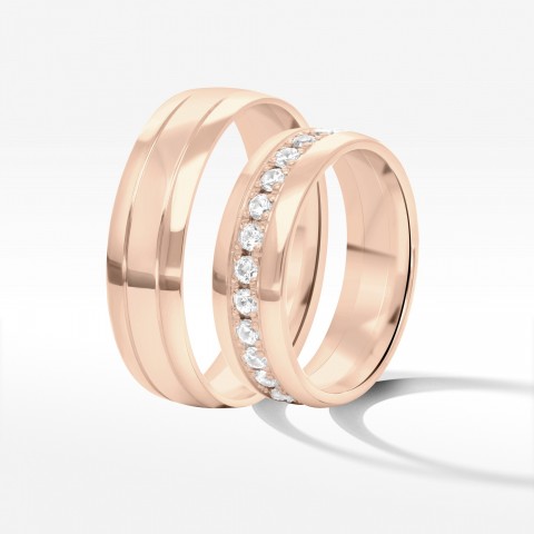 Obrączki ślubne z różowego złota 6mm