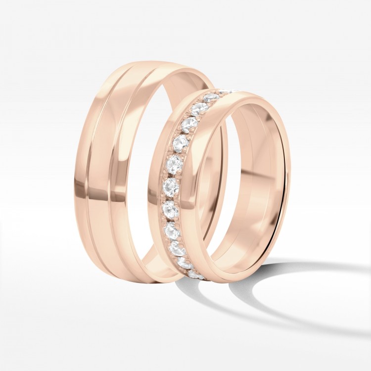 Obrączki ślubne z różowego złota 6mm