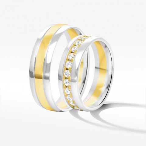 Obrączki ślubne z dwukolorowego złota 6mm