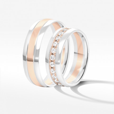 Obrączki ślubne z dwukolorowego złota 6mm