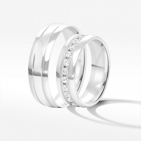 Obrączki ślubne z białego złota 6mm