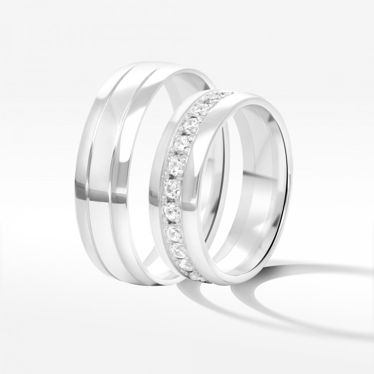 Obrączki ślubne z białego złota 6mm