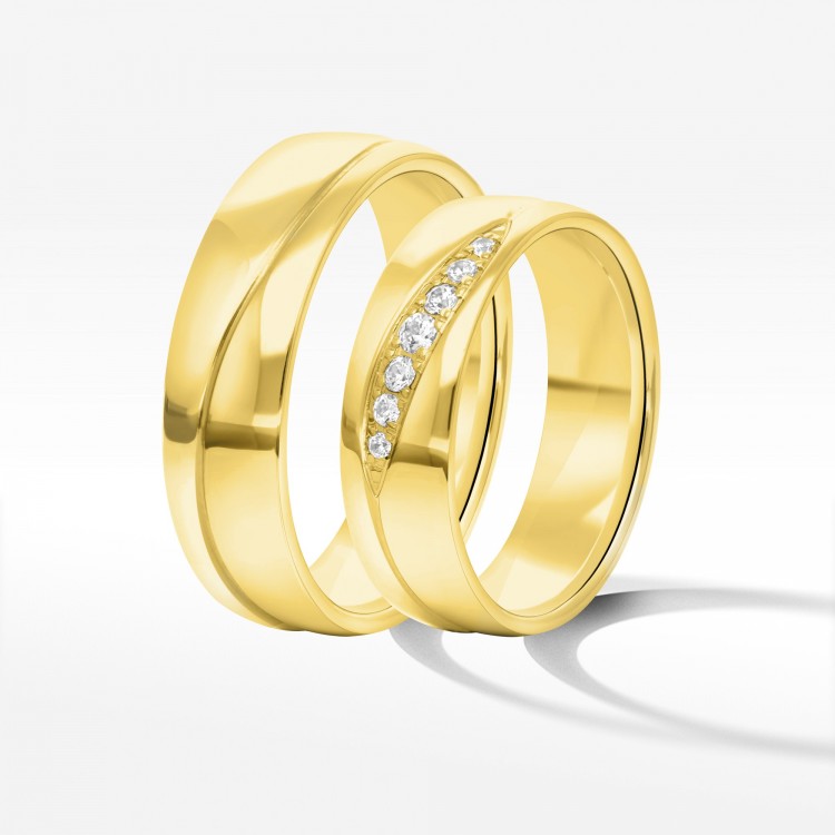 Obrączki ślubne z żółtego złota 6mm