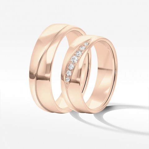 Obrączki ślubne z różowego złota 6mm