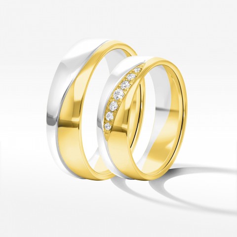 Obrączki ślubne z dwukolorowego złota 6mm