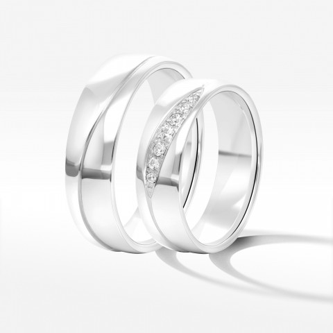 Obrączki ślubne z białego złota 6mm