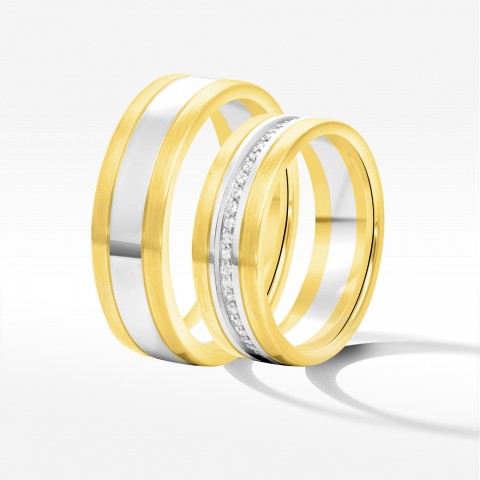 Obrączki ślubne z dwukolorowego złota 6mm