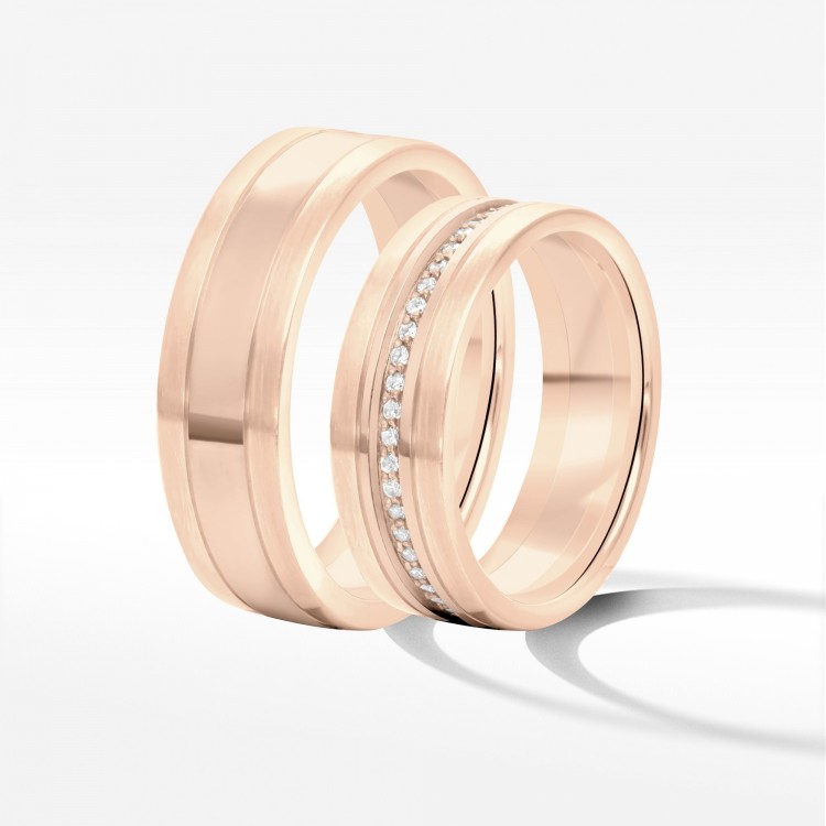 Obrączki ślubne z różowego złota 6mm