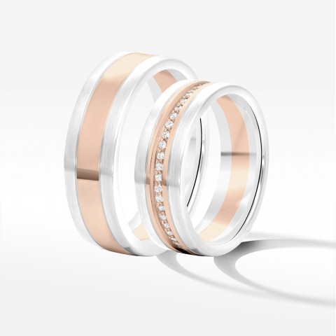 Obrączki ślubne z dwukolorowego złota 6mm