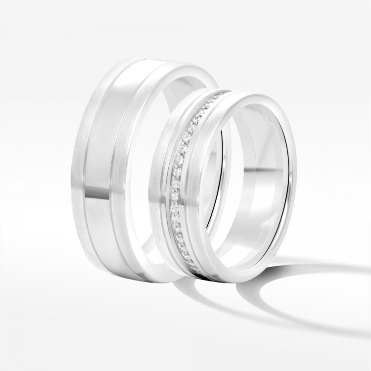 Obrączki ślubne z białego złota 6mm