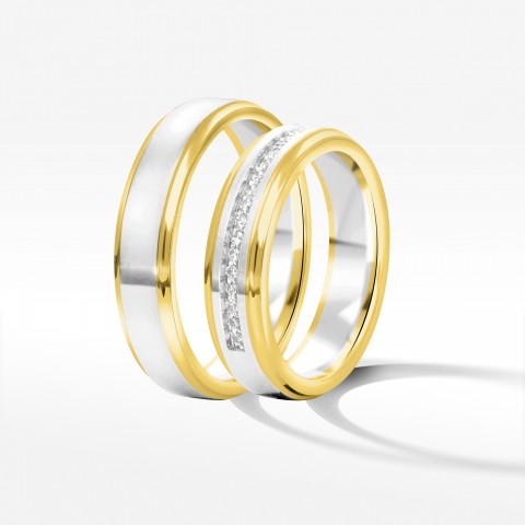 Obrączki ślubne z dwukolorowego złota 5mm