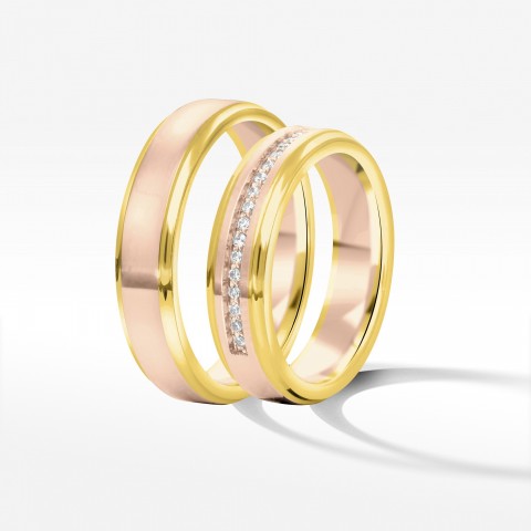 Obrączki ślubne z dwukolorowego złota 5mm