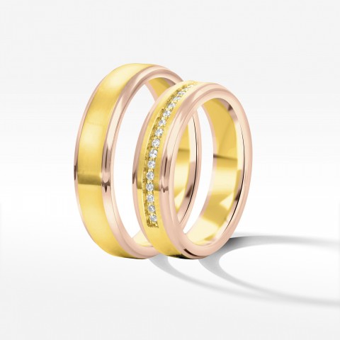 Obrączki ślubne z dwukolorowego złota 5mm