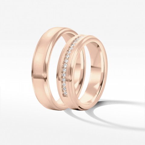 Obrączki ślubne z różowego złota 5mm