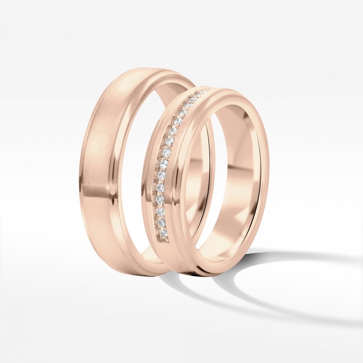 Obrączki ślubne z różowego złota 5mm