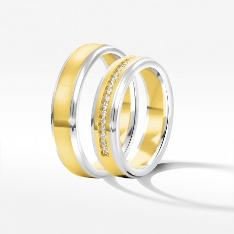 Obrączki ślubne z dwukolorowego złota 5mm