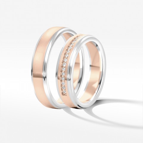 Obrączki ślubne z dwukolorowego złota 5mm