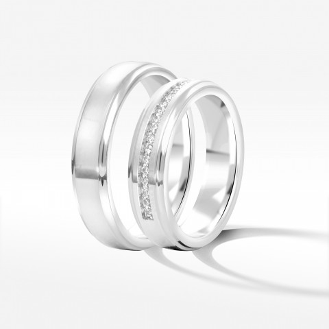 Obrączki ślubne z białego złota 5mm