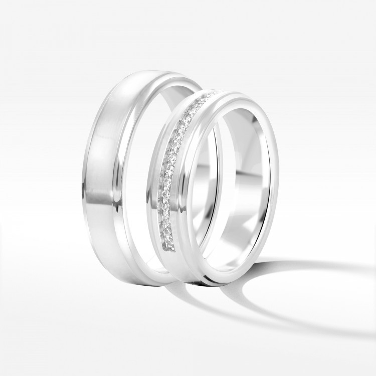 Obrączki ślubne z białego złota 5mm