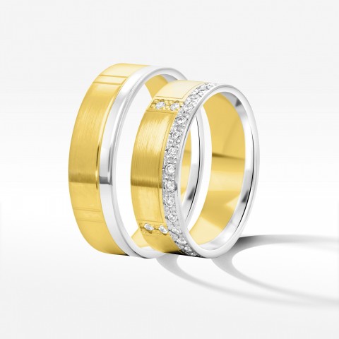 Obrączki ślubne z dwukolorowego złota 6mm