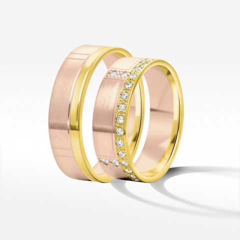 Obrączki ślubne z dwukolorowego złota 6mm