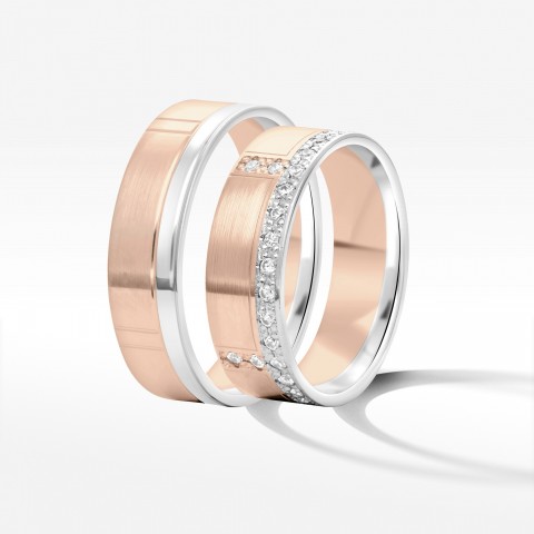 Obrączki ślubne z dwukolorowego złota 6mm