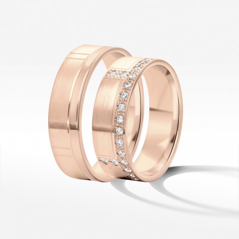 Obrączki ślubne z różowego złota 6mm