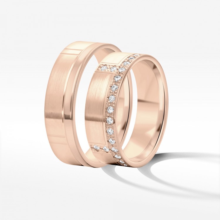 Obrączki ślubne z różowego złota 6mm