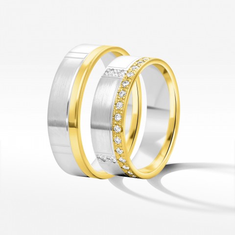 Obrączki ślubne z dwukolorowego złota 6mm