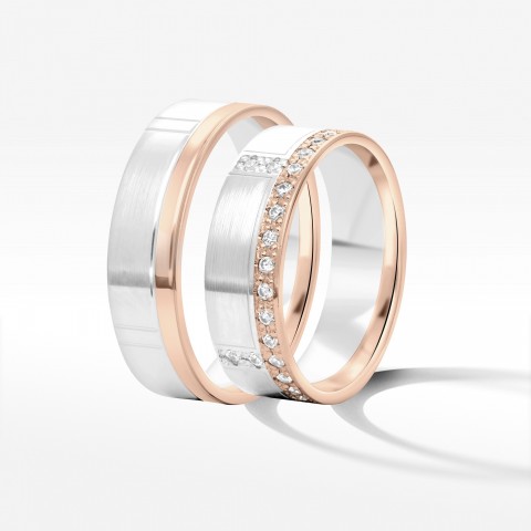 Obrączki ślubne z dwukolorowego złota 6mm