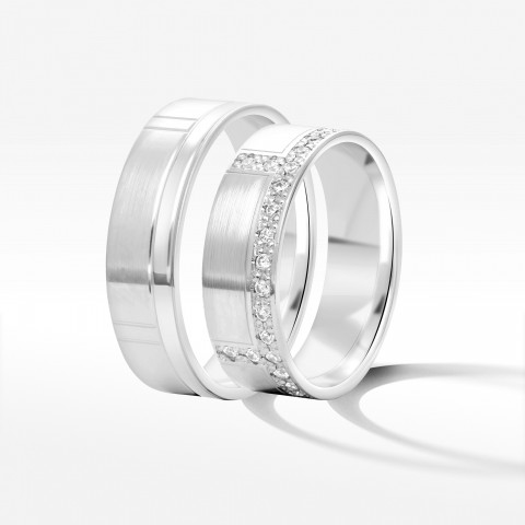 Obrączki ślubne z białego złota 6mm