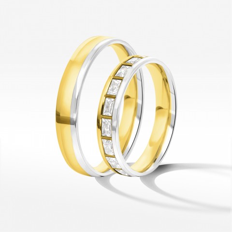 Obrączki ślubne z dwukolorowego złota 4mm