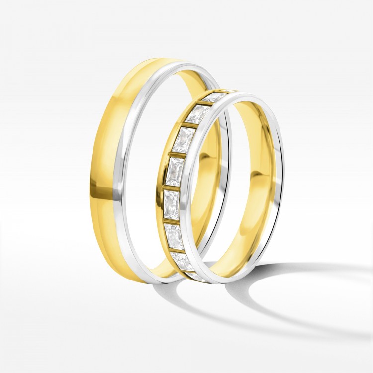 Obrączki ślubne z dwukolorowego złota 4mm