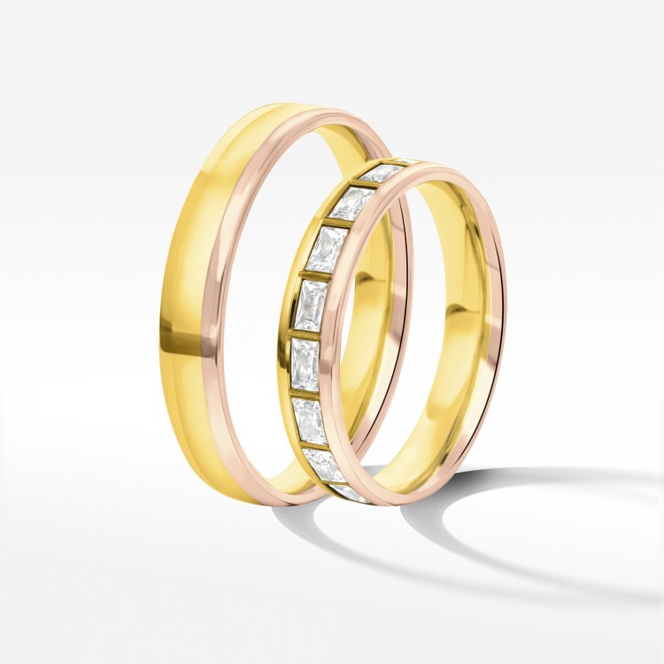 Obrączki ślubne z dwukolorowego złota 4mm