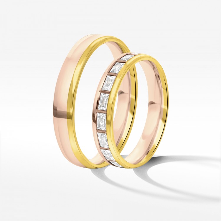 Obrączki ślubne z dwukolorowego złota 4mm