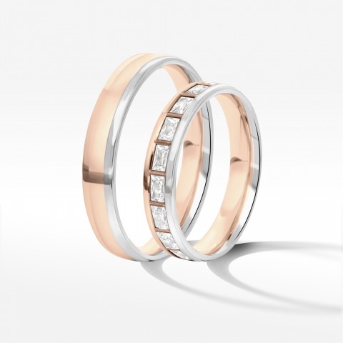 Obrączki ślubne z dwukolorowego złota 4mm