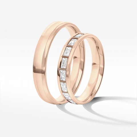 Obrączki ślubne z różowego złota 4mm