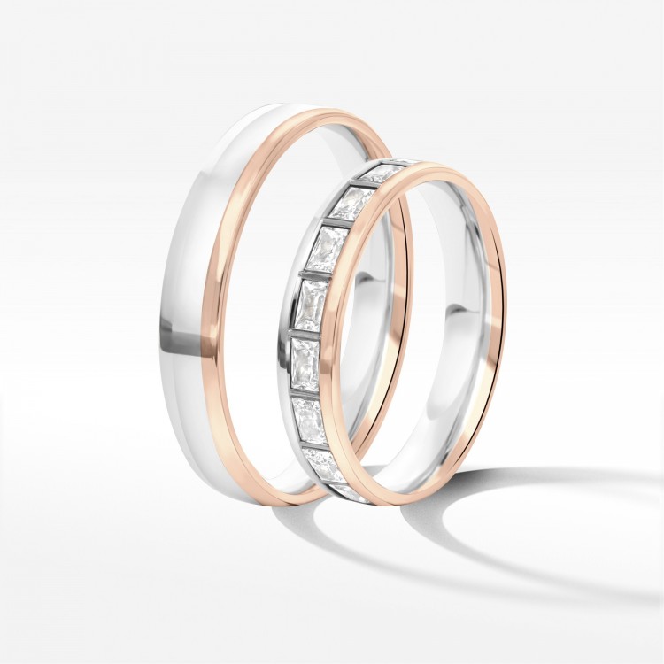 Obrączki ślubne z dwukolorowego złota 4mm