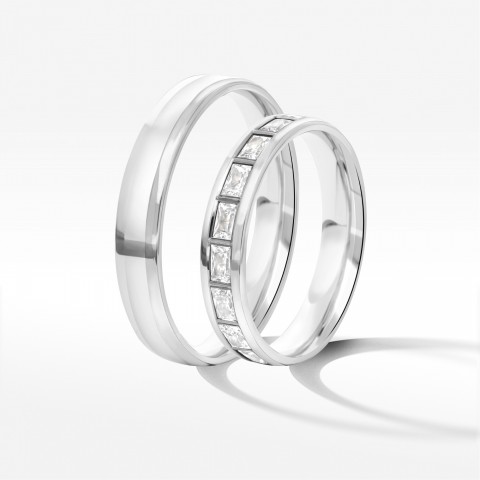 Obrączki ślubne z białego złota 4mm